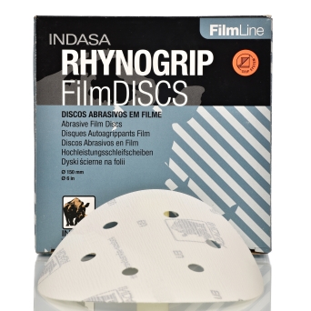 INDASA RHYNOGRIP FILM LINE - Dyski ścierne na folii 150mm 6H (opakowanie)